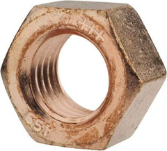 Value Collection - 3/4-10 UN Silicon Bronze Right Hand Hex Nut - 1-1/8" Across Flats, 41/64" High, Uncoated - Benchmark Tooling