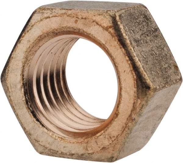 Value Collection - 7/8-9 UN Silicon Bronze Right Hand Hex Nut - 1-5/16" Across Flats, 3/4" High, Uncoated - Benchmark Tooling