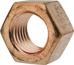 Value Collection - 1-8 UN Silicon Bronze Right Hand Hex Nut - 1-1/2" Across Flats, 55/64" High, Uncoated - Benchmark Tooling