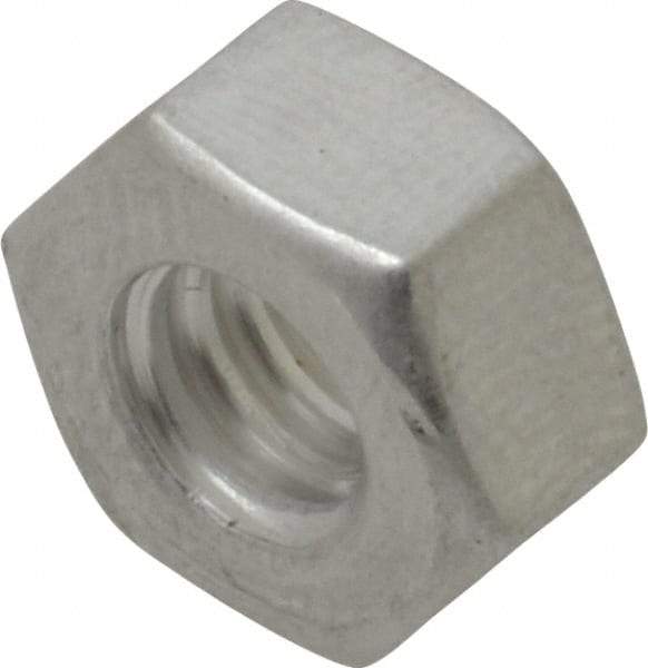 Value Collection - 1/4-20 UN Aluminum Right Hand Hex Nut - 7/16" Across Flats, 7/32" High, Uncoated - Benchmark Tooling