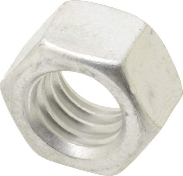 Value Collection - 3/8-16 UN Aluminum Right Hand Hex Nut - 9/16" Across Flats, 21/64" High, Uncoated - Benchmark Tooling