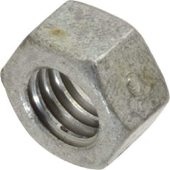 Value Collection - 3/8-16 UNC Steel Right Hand Hex Nut - 9/16" Across Flats, 21/64" High, Hot Dipped Galvanized Finish - Benchmark Tooling