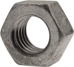 Value Collection - 7/16-14 UNC Steel Right Hand Hex Nut - 11/16" Across Flats, 3/8" High, Hot Dipped Galvanized Finish - Benchmark Tooling