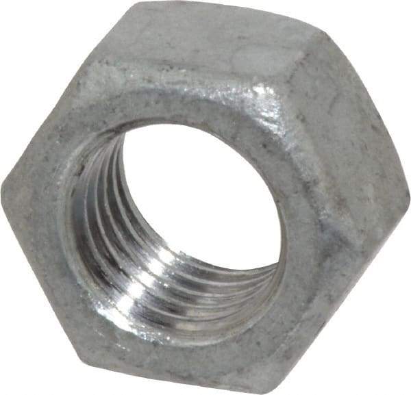 Value Collection - 3/4-10 UNC Steel Right Hand Hex Nut - 1-1/8" Across Flats, 41/64" High, Hot Dipped Galvanized Finish - Benchmark Tooling