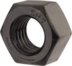 Value Collection - 9/16-12 UNC Steel Right Hand Hex Nut - 7/8" Across Flats, 31/64" High, Black Oxide Finish - Benchmark Tooling