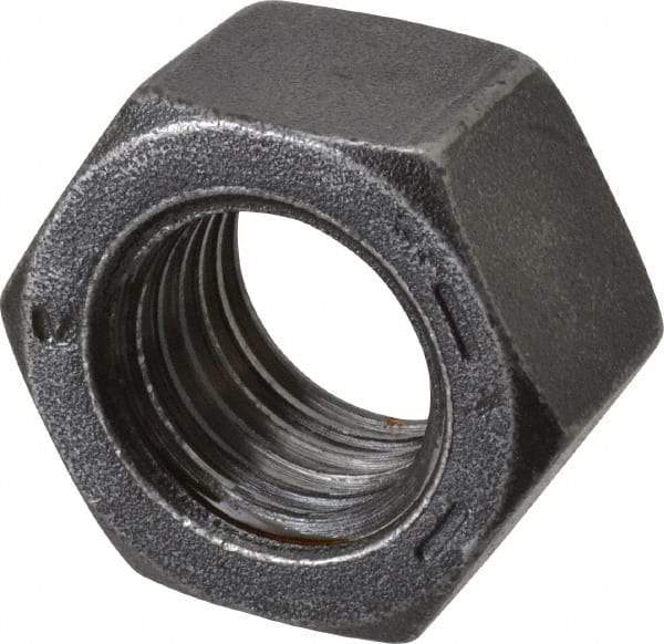 Value Collection - 1-8 UNC Steel Right Hand Hex Nut - 1-1/2" Across Flats, 55/64" High, Black Oxide Finish - Benchmark Tooling