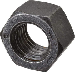 Value Collection - 1-8 UNC Steel Right Hand Hex Nut - 1-1/2" Across Flats, 55/64" High, Black Oxide Finish - Benchmark Tooling