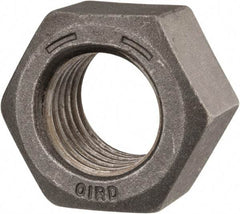 Value Collection - 1-1/8 - 7 UNC Steel Right Hand Hex Nut - 1-11/16" Across Flats, 31/32" High, Black Oxide Finish - Benchmark Tooling