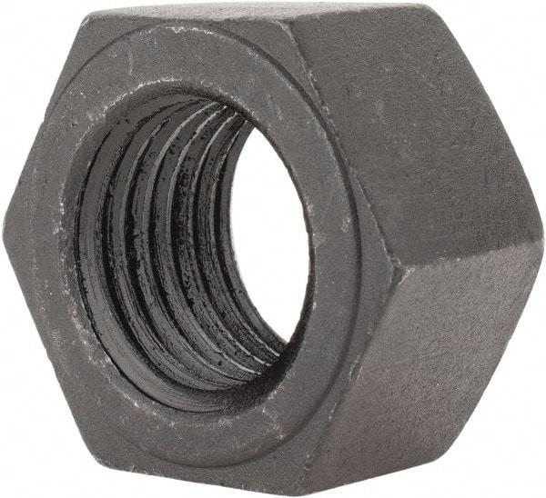 Value Collection - 1-1/2 - 6 UNC Steel Right Hand Hex Nut - 2-1/4" Across Flats, 1-9/32" High, Black Oxide Finish - Benchmark Tooling