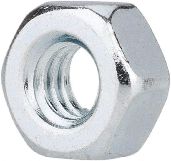 Value Collection - 1/4-20 UNC Steel Right Hand Hex Nut - 7/16" Across Flats, 7/32" High, Zinc-Plated Finish - Benchmark Tooling