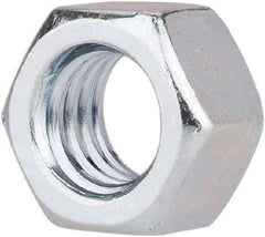 Value Collection - 3/8-16 UNC Steel Right Hand Hex Nut - 9/16" Across Flats, 21/64" High, Zinc-Plated Finish - Benchmark Tooling