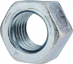 Value Collection - 1-1/8 - 7 UNC Steel Right Hand Hex Nut - 1-11/16" Across Flats, 31/32" High, Zinc-Plated Finish - Benchmark Tooling