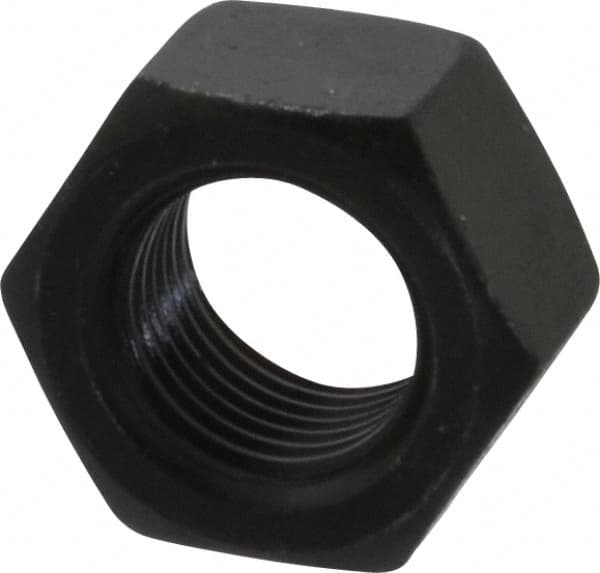 Value Collection - 1/2-20 UNF Steel Right Hand Hex Nut - 3/4" Across Flats, 7/16" High, Black Oxide Finish - Benchmark Tooling