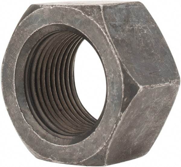 Value Collection - 1-14 UNS Steel Right Hand Hex Nut - 1-1/2" Across Flats, 55/64" High, Black Oxide Finish - Benchmark Tooling