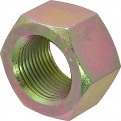 Value Collection - 1-1/8 - 12 UNF Steel Right Hand Hex Nut - 1-11/16" Across Flats, 31/32" High, Zinc Yellow Dichromate Finish - Benchmark Tooling