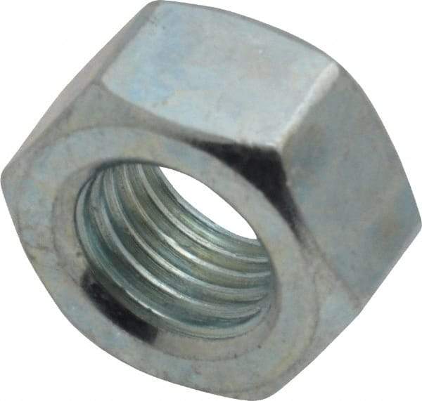 Value Collection - 7/16-20 UNF Steel Right Hand Hex Nut - 11/16" Across Flats, 3/8" High, Zinc-Plated Finish - Benchmark Tooling