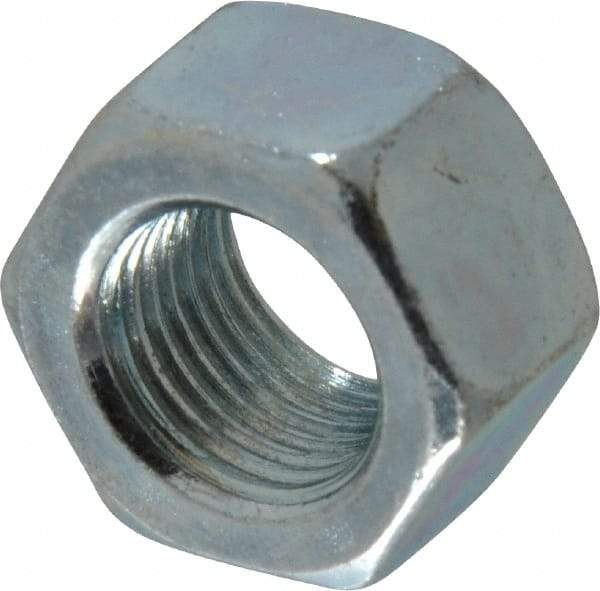 Value Collection - 1/2-20 UN Steel Right Hand Hex Nut - 3/4" Across Flats, 7/16" High, Zinc-Plated Finish - Benchmark Tooling