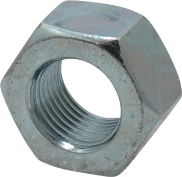 Value Collection - 9/16-18 UN Steel Right Hand Hex Nut - 7/8" Across Flats, 31/64" High, Zinc-Plated Finish - Benchmark Tooling