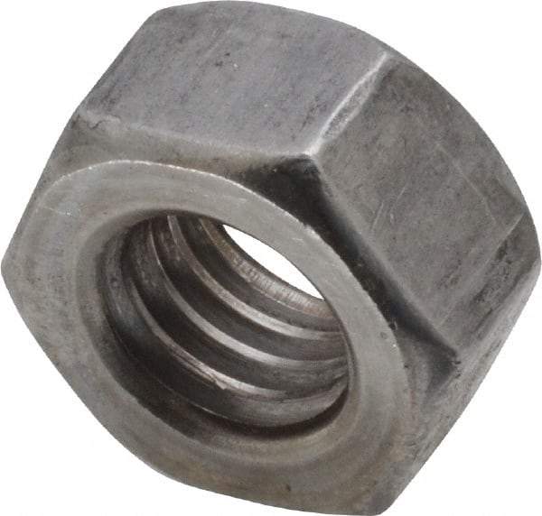 Value Collection - 7/16-14 UNC Steel Left Hand Hex Nut - 11/16" Across Flats, 3/8" High, Uncoated - Benchmark Tooling