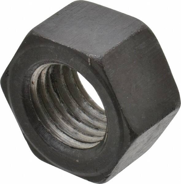 Value Collection - 1-8 UNC Steel Left Hand Hex Nut - 1-1/2" Across Flats, 55/64" High, Uncoated - Benchmark Tooling