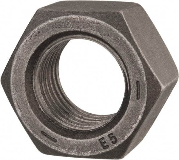 Value Collection - 1-1/4 - 7 UNC Steel Left Hand Hex Nut - 1-7/8" Across Flats, 1-1/16" High, Uncoated - Benchmark Tooling