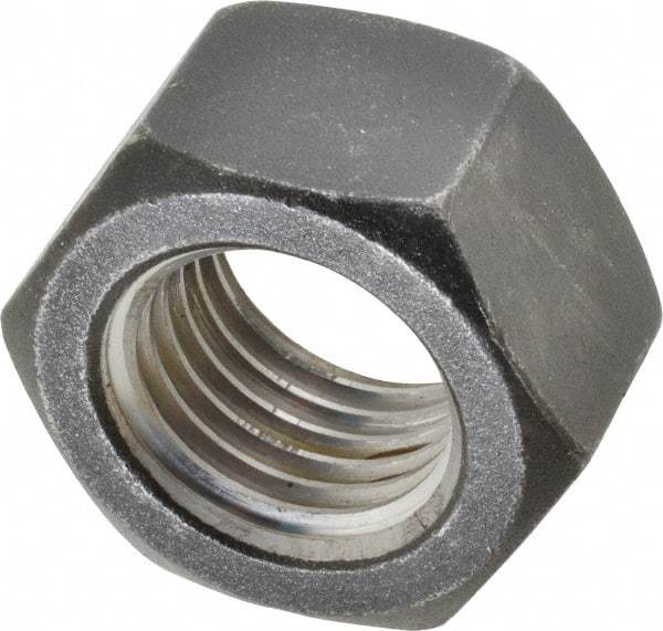 Value Collection - 1-1/2 - 6 UNC Steel Left Hand Hex Nut - 2-1/4" Across Flats, 1-9/32" High, Uncoated - Benchmark Tooling