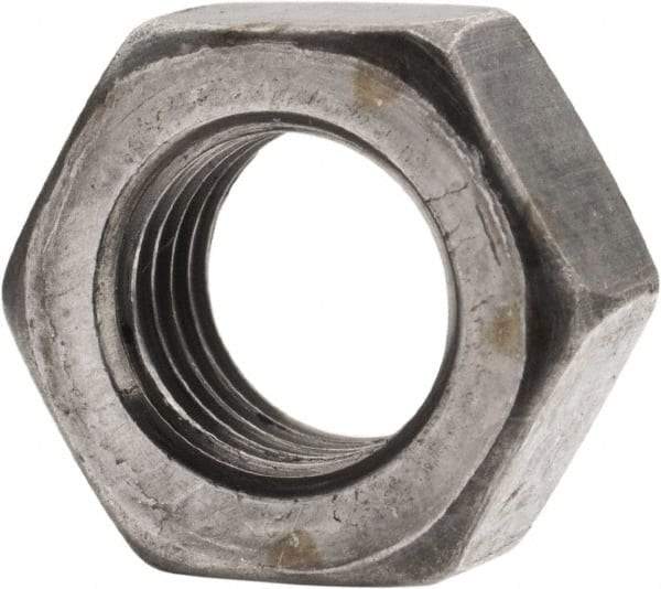 Value Collection - 5/16-24 UNF Steel Left Hand Hex Nut - 1/2" Across Flats, 17/64" High, Uncoated - Benchmark Tooling