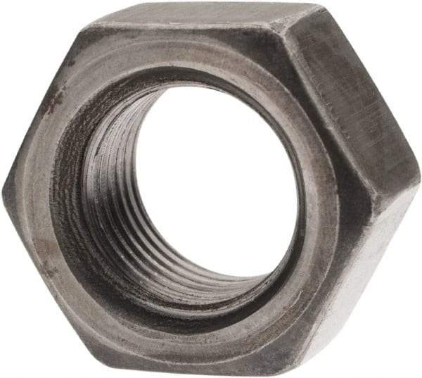 Value Collection - 1/2-20 UNF Steel Left Hand Hex Nut - 3/4" Across Flats, 7/16" High, Uncoated - Benchmark Tooling