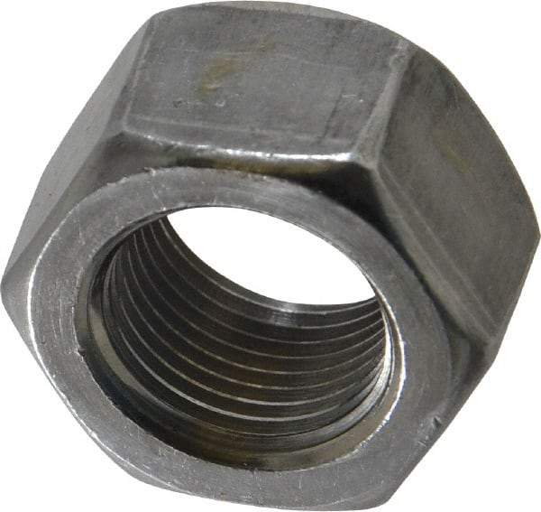 Value Collection - 7/8-14 UNF Steel Left Hand Hex Nut - 1-5/16" Across Flats, 3/4" High, Uncoated - Benchmark Tooling