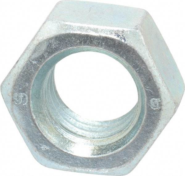 Value Collection - M18x2.50 Steel Right Hand Hex Nut - 27mm Across Flats, 15mm High, Zinc-Plated Finish - Benchmark Tooling