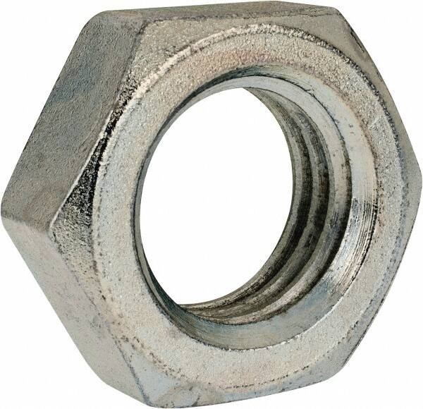 Value Collection - 1-3/8 - 6 UNC Steel Right Hand Hex Jam Nut - 2-1/16" Across Flats, 25/32" High, Zinc Clear Finish - Benchmark Tooling