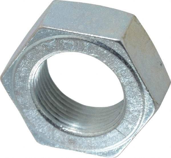 Value Collection - 1-1/4 - 12 UN Steel Right Hand Hex Jam Nut - 1-7/8" Across Flats, 23/32" High, Zinc-Plated Finish - Benchmark Tooling