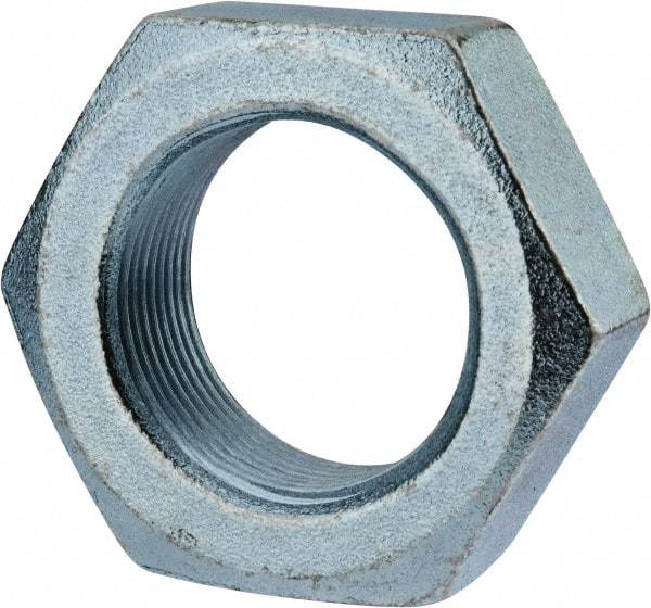 Value Collection - 1-1/2 - 12 UN Steel Right Hand Hex Jam Nut - 2-1/4" Across Flats, 27/32" High, Zinc-Plated Finish - Benchmark Tooling