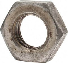 Value Collection - 7/16-14 UNC Steel Left Hand Hex Jam Nut - 11/16" Across Flats, 1/4" High, Uncoated - Benchmark Tooling