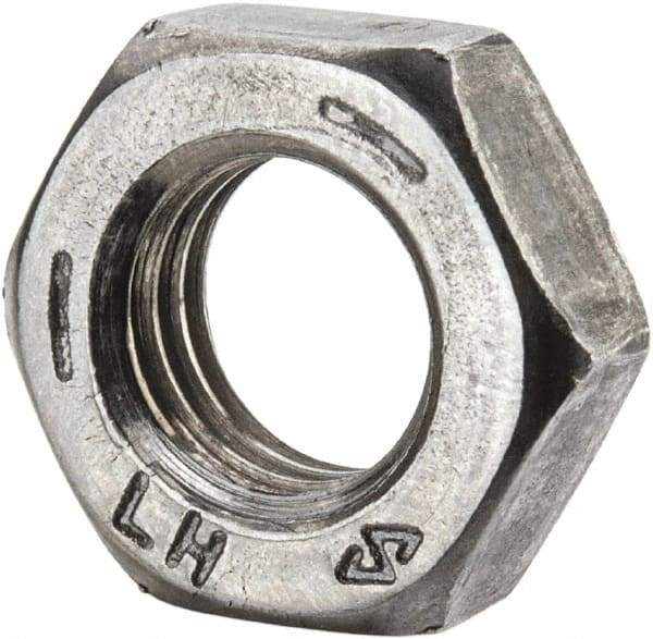 Value Collection - 5/16-24 UNF Steel Left Hand Hex Jam Nut - 1/2" Across Flats, 3/16" High, Uncoated - Benchmark Tooling