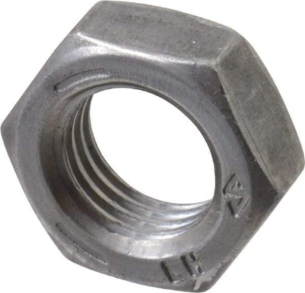 Value Collection - 3/8-24 UNF Steel Left Hand Hex Jam Nut - 9/16" Across Flats, 7/32" High, Uncoated - Benchmark Tooling