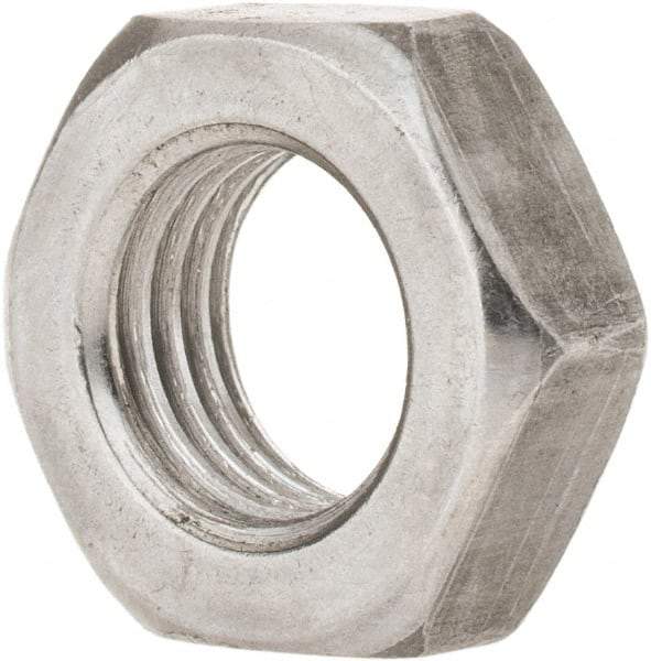 Value Collection - 7/16-20 UNF Steel Left Hand Hex Jam Nut - 11/16" Across Flats, 1/4" High, Uncoated - Benchmark Tooling