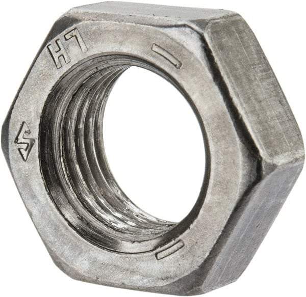 Value Collection - 1/2-20 UNF Steel Left Hand Hex Jam Nut - 3/4" Across Flats, 5/16" High, Uncoated - Benchmark Tooling