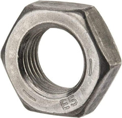 Value Collection - 9/16-18 UNF Steel Left Hand Hex Jam Nut - 7/8" Across Flats, 5/16" High, Uncoated - Benchmark Tooling