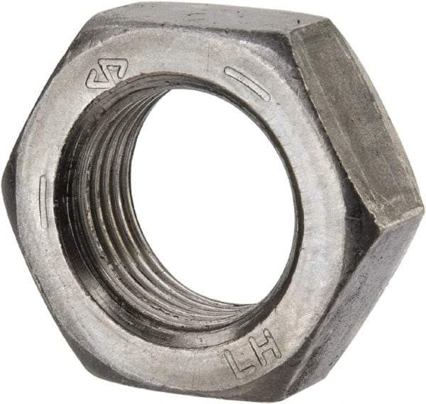 Value Collection - 3/4-16 UNF Steel Left Hand Hex Jam Nut - 1-1/8" Across Flats, 27/64" High, Uncoated - Benchmark Tooling