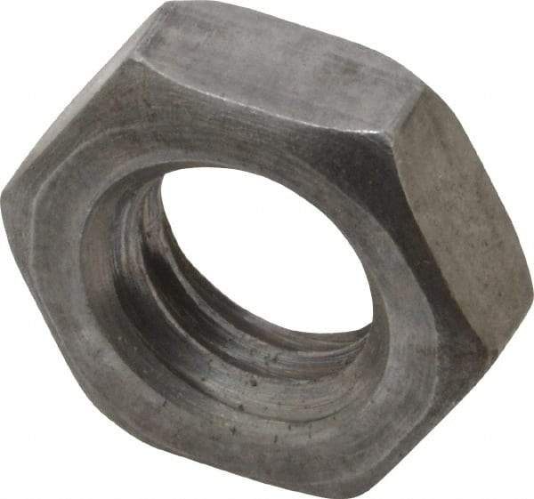 Value Collection - 7/16-14 UNC Steel Right Hand Hex Jam Nut - 11/16" Across Flats, 1/4" High, Uncoated - Benchmark Tooling