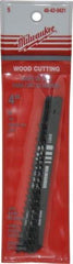 Milwaukee Tool - 4" Long, 6 Teeth per Inch, High Carbon Steel Jig Saw Blade - Toothed Edge, 0.2813" Wide x 0.065" Thick, U-Shank - Benchmark Tooling