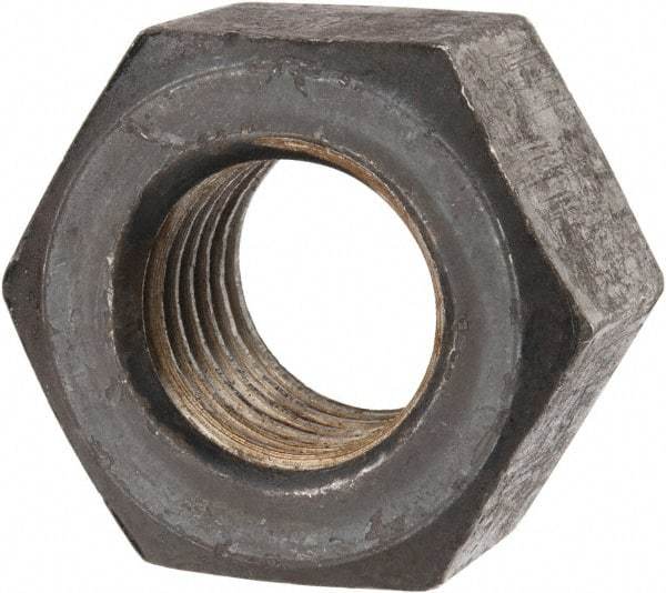 Value Collection - 1-1/8 - 7 UNC Steel Right Hand Heavy Hex Nut - 1-13/16" Across Flats, 1-7/64" High, Uncoated - Benchmark Tooling