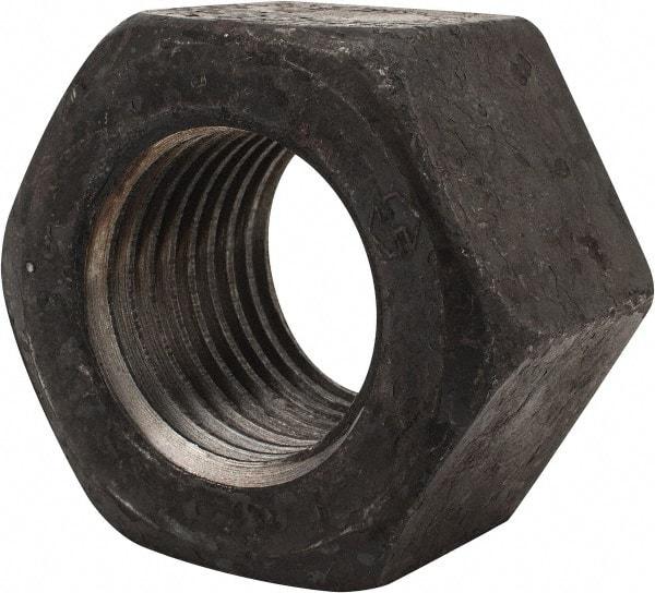 Value Collection - 2-1/2 - 4 UNC Steel Right Hand Heavy Hex Nut - 3-7/8" Across Flats, 2-29/64" High, Uncoated, 2B Class of Fit - Benchmark Tooling