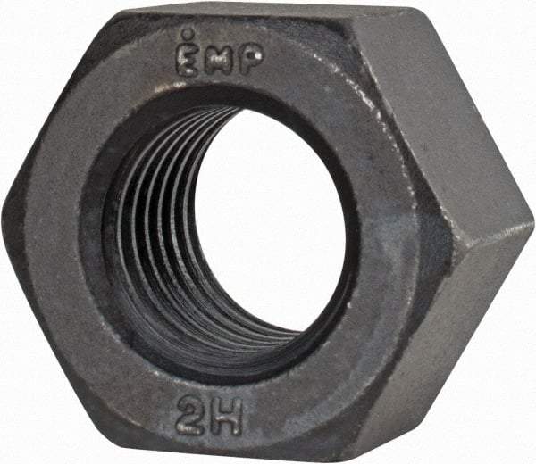 Value Collection - 1-1/8 - 7 UNC Steel Right Hand Heavy Hex Nut - 1-13/16" Across Flats, 1-7/64" High, Uncoated, 2B Class of Fit - Benchmark Tooling