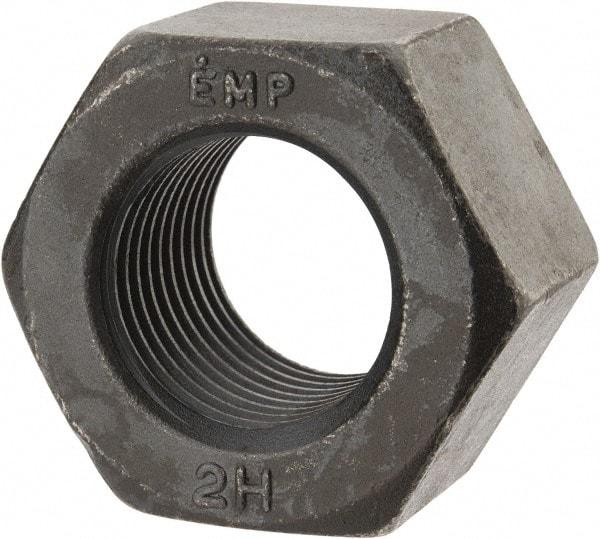 Value Collection - 1-3/8 - 8 UN Steel Right Hand Heavy Hex Nut - 2-3/16" Across Flats, 1-11/32" High, Uncoated, 2B Class of Fit - Benchmark Tooling