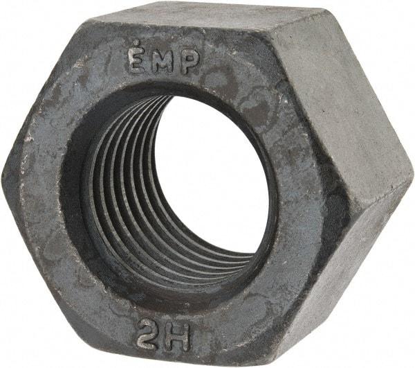 Value Collection - 1-3/4 - 5 UNC Steel Right Hand Heavy Hex Nut - 2-3/4" Across Flats, 1-23/32" High, Uncoated, 2B Class of Fit - Benchmark Tooling