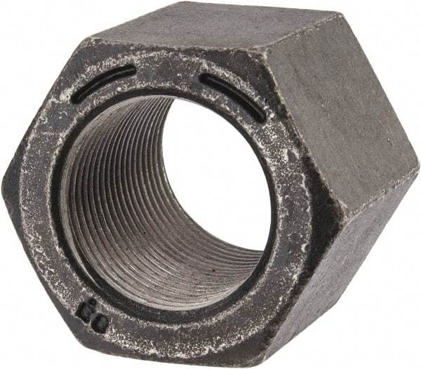 Value Collection - 1-1/4 - 12 UNF Steel Right Hand High Hex Nut - 1-13/16" Across Flats, 2-7/8" High, Uncoated - Benchmark Tooling