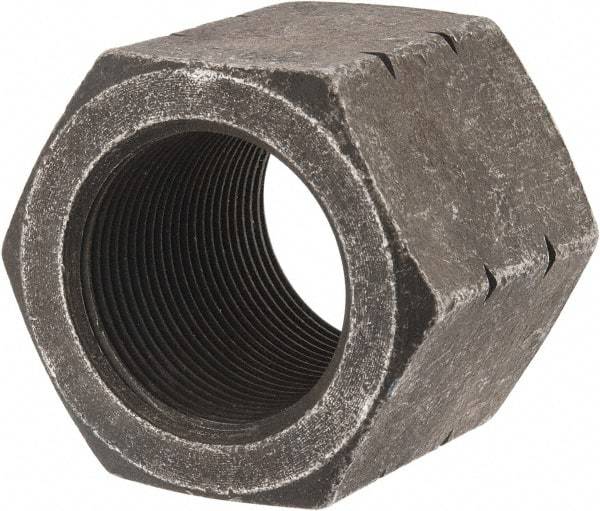 Value Collection - 1-1/2 - 12 UNF Steel Right Hand High Hex Nut - 2" Across Flats, 1-9/32" High, Uncoated - Benchmark Tooling