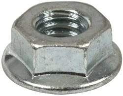 Value Collection - 5/16-18, 0.68" Flange Diam, Serrated Flange Nut - Grade Grade 2 Steel, Zinc-Plated Finish, 0.283" Flange Height - Benchmark Tooling